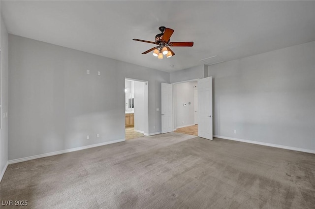 8370 Unicorn St, Las Vegas, NV 89131 - unfurnished bedroom featuring baseboards, light carpet, ensuite bath, and ceiling fan