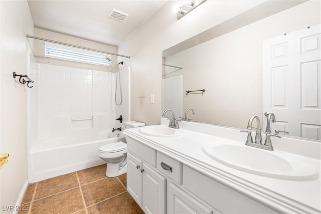 9539 Iris Flat Ct, Las Vegas, NV 89178 - bathroom with toilet, double vanity, and bathtub / shower combination
