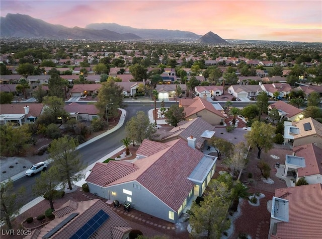 bird's eye view with a residential view and a mountain view