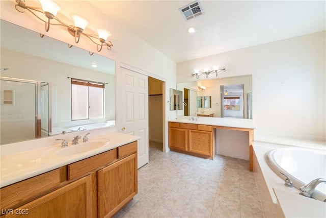 853 Ashford Way, Henderson, NV 89015 - full bath with a wealth of natural light, visible vents, and a sink