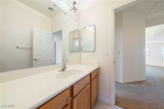 853 Ashford Way, Henderson, NV 89015 - bathroom featuring visible vents, baseboards, and vanity