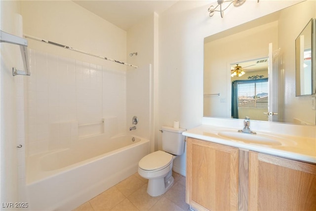 853 Ashford Way, Henderson, NV 89015 - bathroom featuring bathing tub / shower combination, tile patterned floors, vanity, and toilet