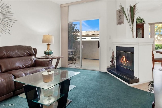 6480 Annie Oakley Dr Unit 511, Las Vegas, NV 89120 - living room with a glass covered fireplace and carpet