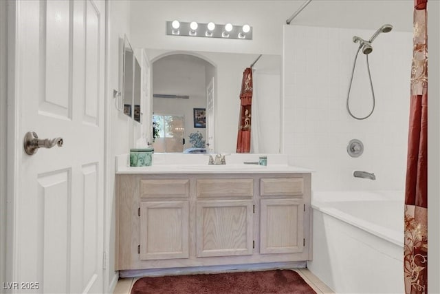 6480 Annie Oakley Dr Unit 511, Las Vegas, NV 89120 - full bathroom with shower / bath combination with curtain and vanity