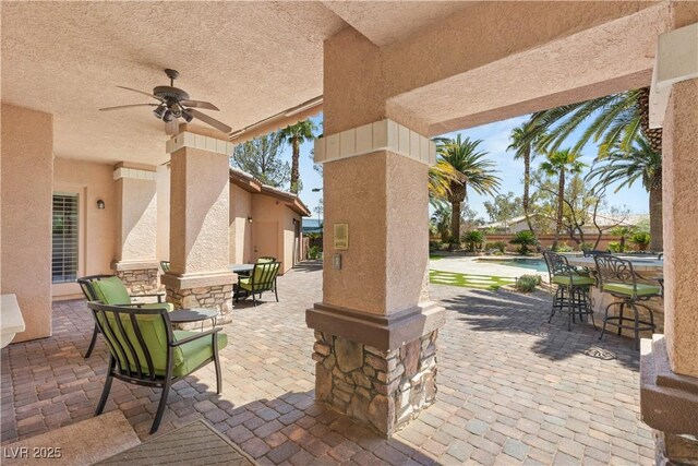 2285 Villefort Ct, Las Vegas, NV 89117 - view of patio / terrace featuring ceiling fan and outdoor dining space