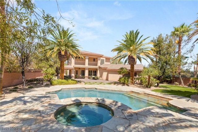 2285 Villefort Ct, Las Vegas, NV 89117 - view of swimming pool featuring a patio and a pool with connected hot tub