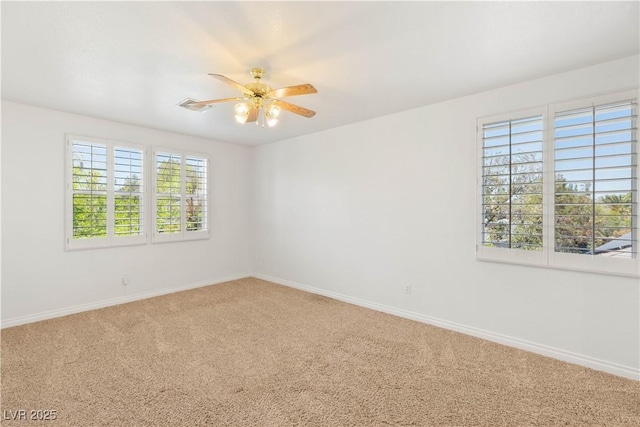 2285 Villefort Ct, Las Vegas, NV 89117 - unfurnished room with baseboards, carpet floors, plenty of natural light, and a ceiling fan