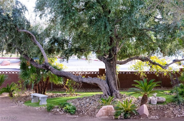 view of yard with fence