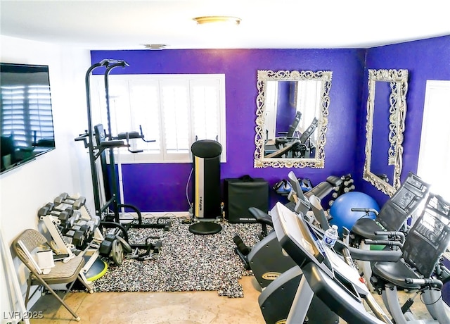 view of exercise area