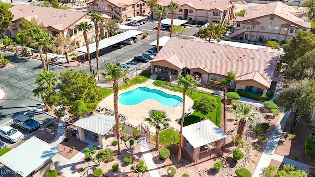 bird's eye view with a residential view