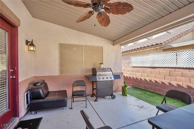 9383 Borough Park St, Las Vegas, NV 89178 - view of patio featuring ceiling fan and area for grilling