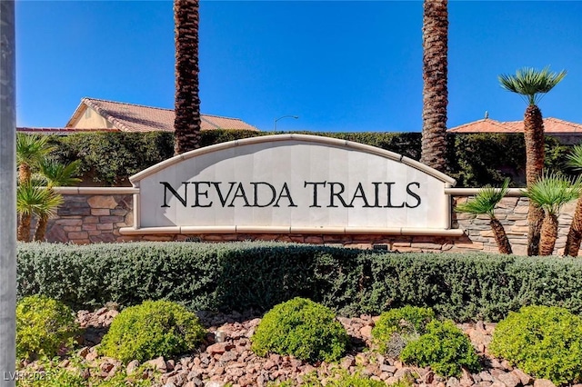 view of community sign