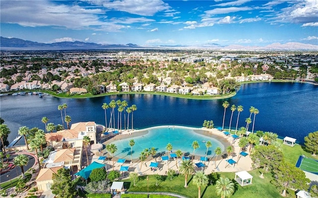 3151 Soaring Gulls Dr Unit 2035, Las Vegas, NV 89128 - aerial view of residential area with a pool area and a water and mountain view