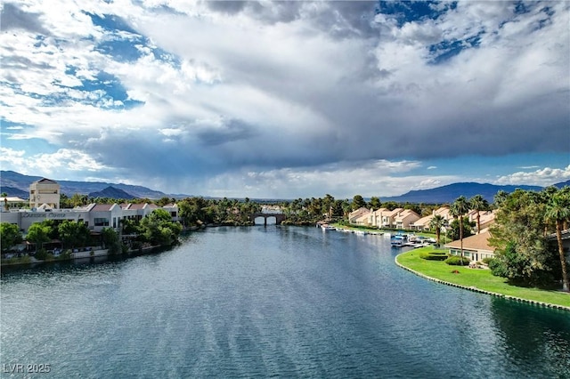 3151 Soaring Gulls Dr Unit 2035, Las Vegas, NV 89128 - water view with a mountain backdrop and nearby suburban area