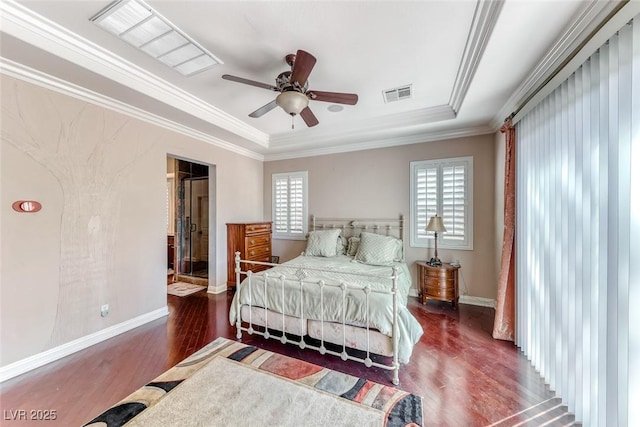 1045 Via Camelia St, Henderson, NV 89011 - bedroom featuring visible vents, baseboards, multiple windows, and wood finished floors