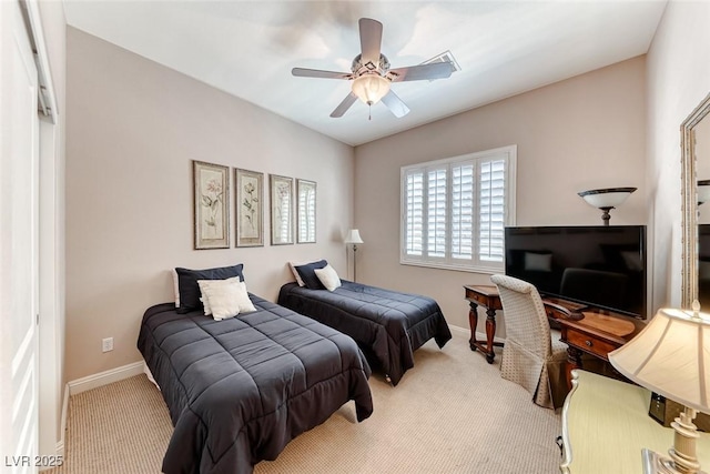 1045 Via Camelia St, Henderson, NV 89011 - bedroom featuring carpet, baseboards, and ceiling fan