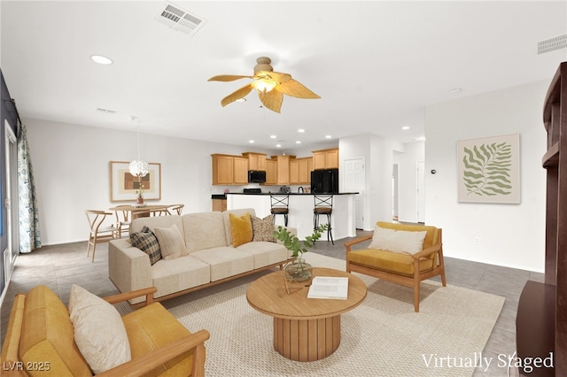 3528 Tack St, Las Vegas, NV 89122 - living area with ceiling fan and recessed lighting