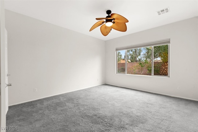 3528 Tack St, Las Vegas, NV 89122 - spare room featuring ceiling fan, baseboards, carpet, and visible vents