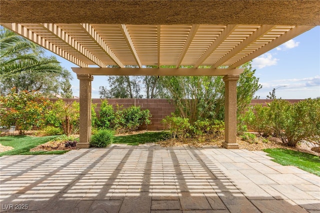 3528 Tack St, Las Vegas, NV 89122 - view of patio / terrace featuring a pergola and a fenced backyard