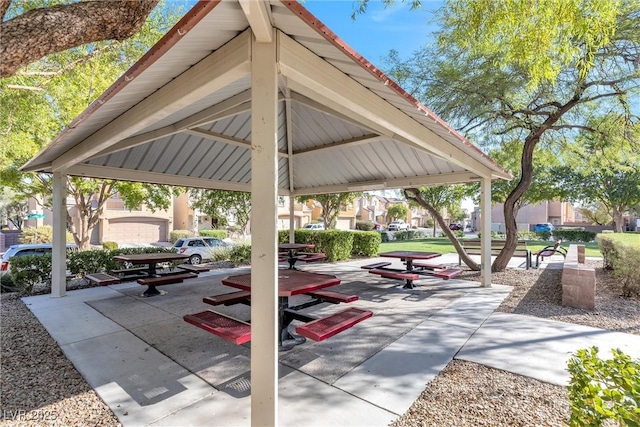 view of property's community with a gazebo