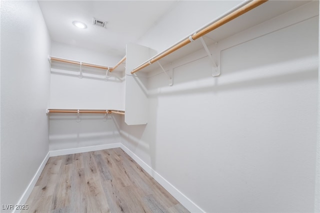 spacious closet with light wood-style flooring