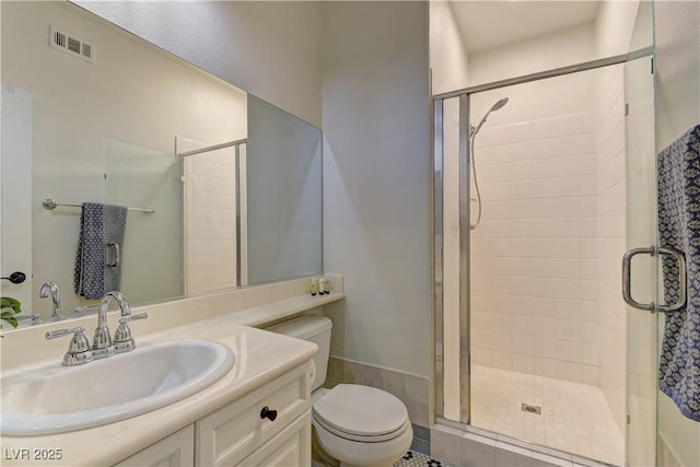 9992 Sky Parlor Rd, Las Vegas, NV 89178 - full bath featuring a shower stall, vanity, visible vents, and toilet