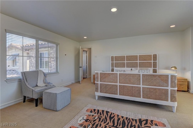 9992 Sky Parlor Rd, Las Vegas, NV 89178 - bedroom featuring baseboards, recessed lighting, and light colored carpet