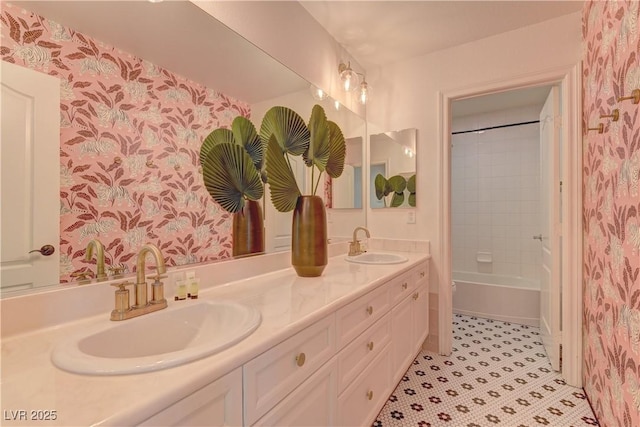 9992 Sky Parlor Rd, Las Vegas, NV 89178 - bathroom featuring a sink and wallpapered walls