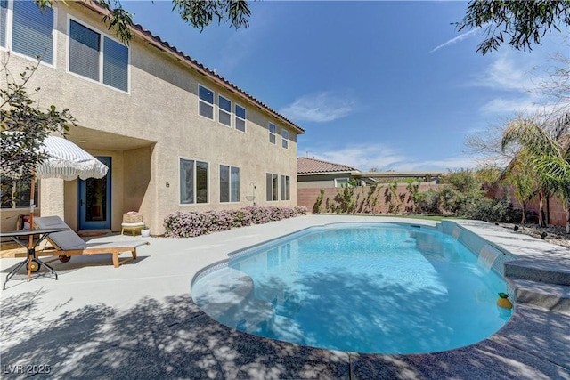 9992 Sky Parlor Rd, Las Vegas, NV 89178 - view of pool with a patio, a fenced in pool, and fence