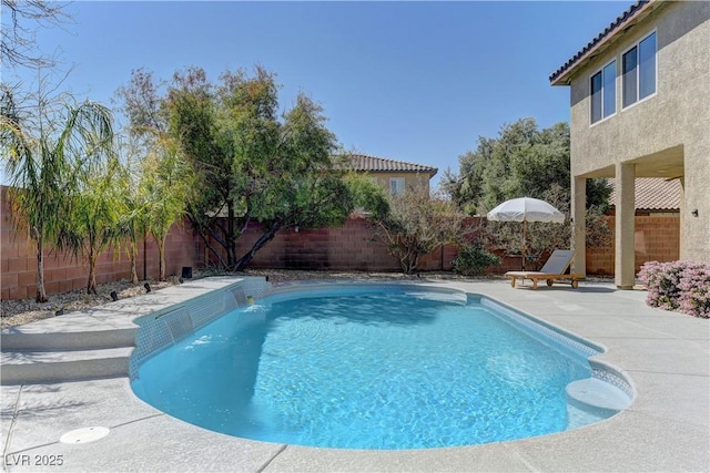9992 Sky Parlor Rd, Las Vegas, NV 89178 - view of pool featuring a fenced in pool, a patio, and a fenced backyard