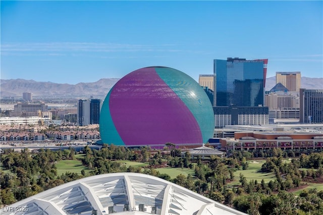 city view with a mountain view