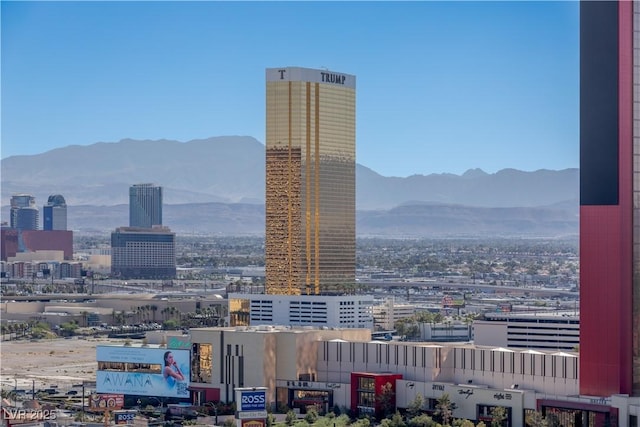 property's view of city with a mountain view