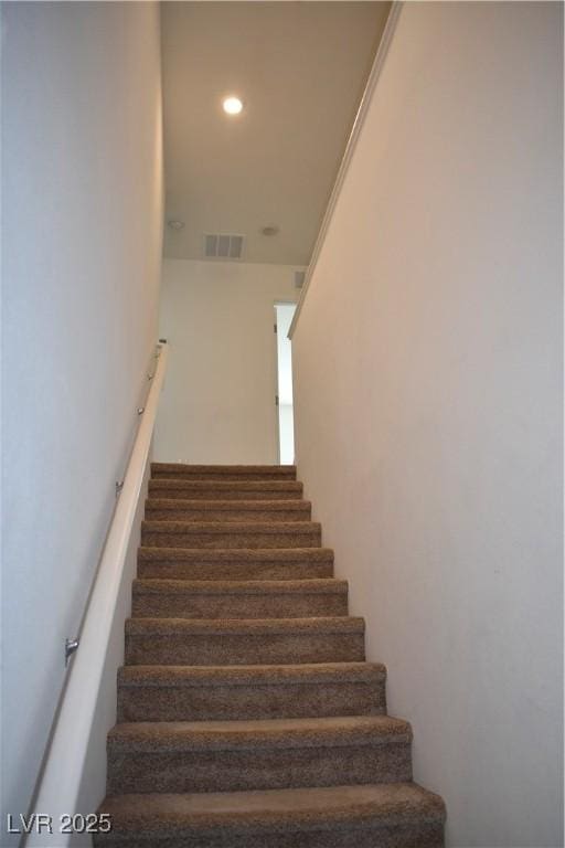 12186 Scarlet Ember Rd Unit 3, Las Vegas, NV 89183 - stairs featuring visible vents and recessed lighting