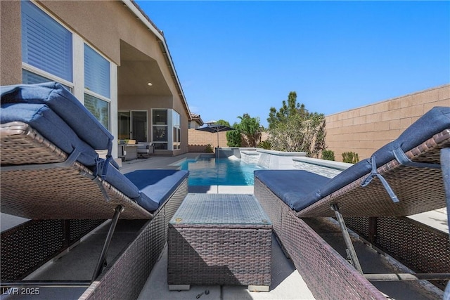 8440 Footpath St, Las Vegas, NV 89166 - view of swimming pool with a patio and a fenced backyard