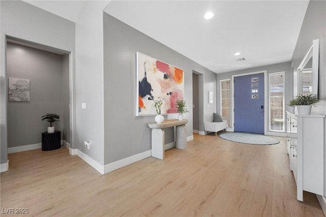 8440 Footpath St, Las Vegas, NV 89166 - entrance foyer with light wood-style floors, baseboards, and recessed lighting