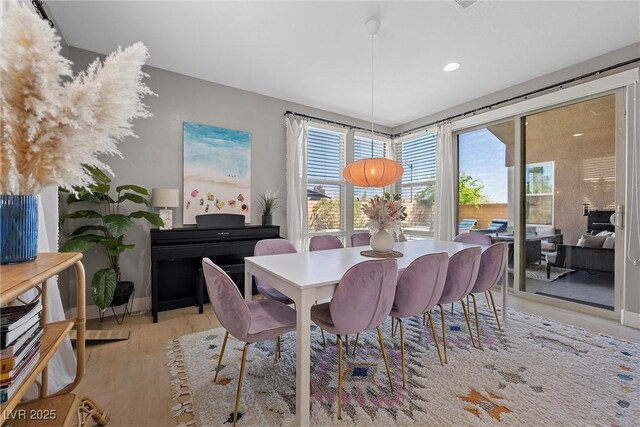 8440 Footpath St, Las Vegas, NV 89166 - dining area featuring light wood finished floors and recessed lighting