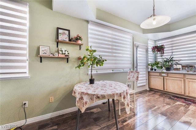 9000 Cotton Rose Way, Las Vegas, NV 89134 - dining area with baseboards, plenty of natural light, and wood finished floors
