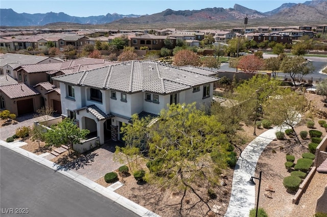 257 Elder View Dr, Las Vegas, NV 89138 - aerial view of residential area with mountains