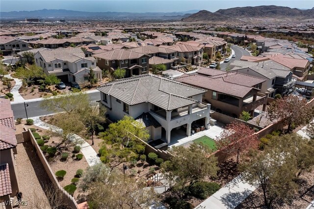 257 Elder View Dr, Las Vegas, NV 89138 - aerial view of residential area featuring mountains
