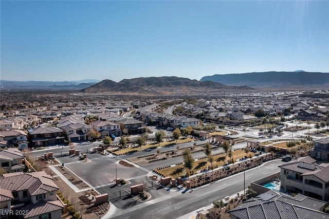 257 Elder View Dr, Las Vegas, NV 89138 - aerial view of residential area with a mountain backdrop