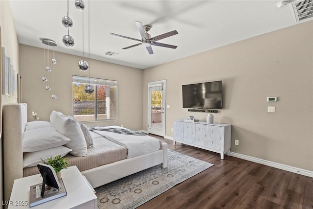 257 Elder View Dr, Las Vegas, NV 89138 - bedroom with wood finished floors, baseboards, and ceiling fan