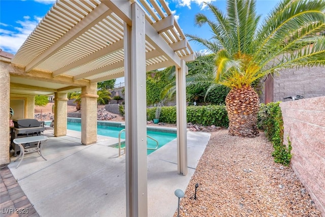 1862 Redwood Valley St, Henderson, NV 89052 - view of patio with a fenced in pool, fence, and a pergola