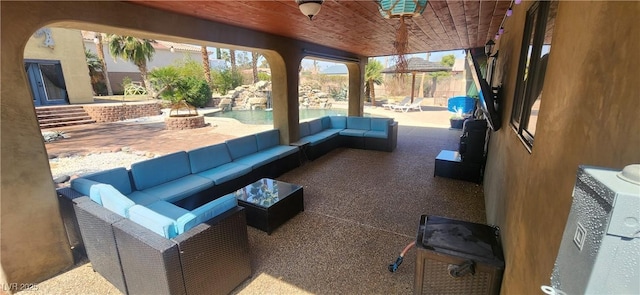 5312 Manuel Dr, Las Vegas, NV 89149 - view of patio / terrace featuring an outdoor living space with a fire pit