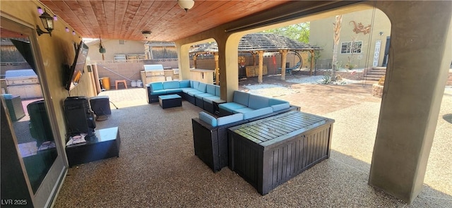 5312 Manuel Dr, Las Vegas, NV 89149 - view of patio / terrace featuring a gazebo, area for grilling, and outdoor lounge area