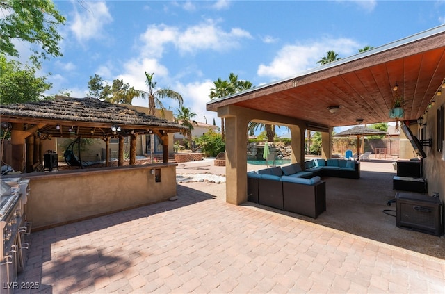 5312 Manuel Dr, Las Vegas, NV 89149 - view of patio / terrace featuring a gazebo and an outdoor living space