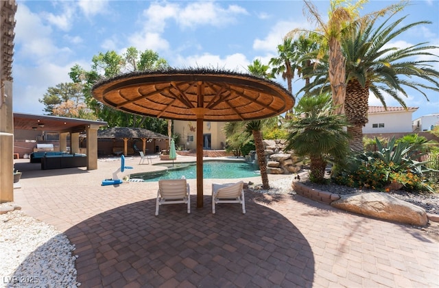5312 Manuel Dr, Las Vegas, NV 89149 - swimming pool featuring a hot tub and a patio
