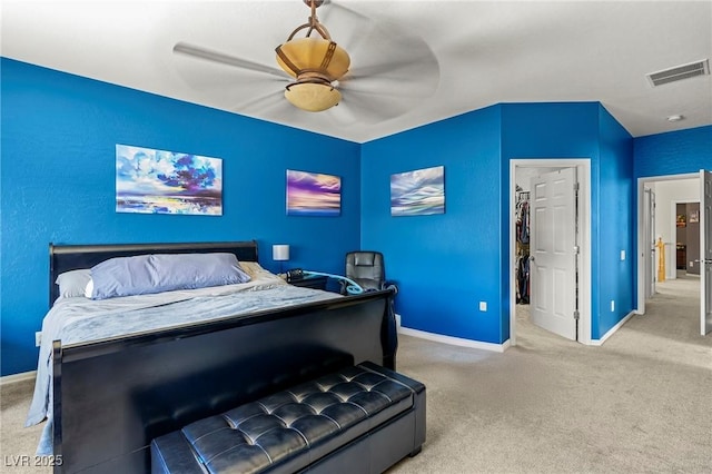 2244 Manosque Ln, Henderson, NV 89044 - carpeted bedroom with visible vents, baseboards, and a ceiling fan
