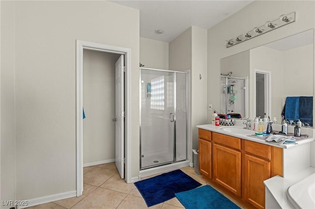 2244 Manosque Ln, Henderson, NV 89044 - full bath featuring a shower stall, vanity, and tile patterned flooring