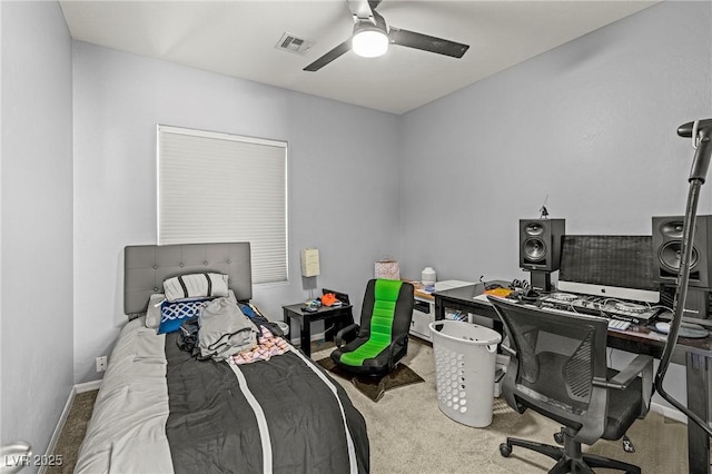 2244 Manosque Ln, Henderson, NV 89044 - bedroom with carpet, visible vents, and ceiling fan