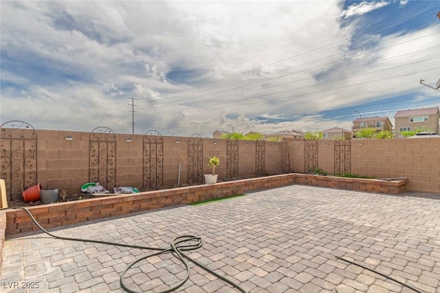 view of patio featuring a fenced backyard